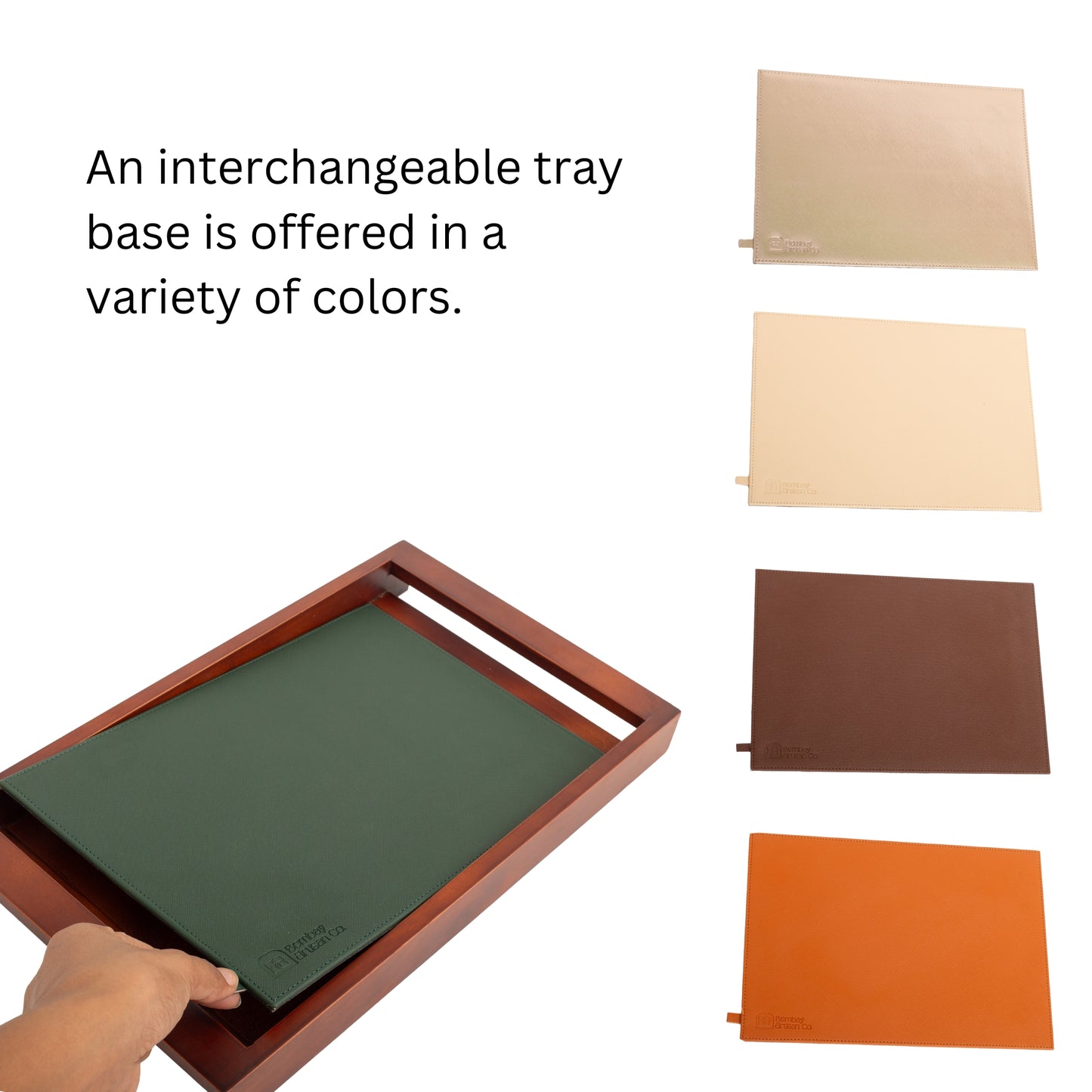 Large Wooden Serving Tray with Interchangeable Base