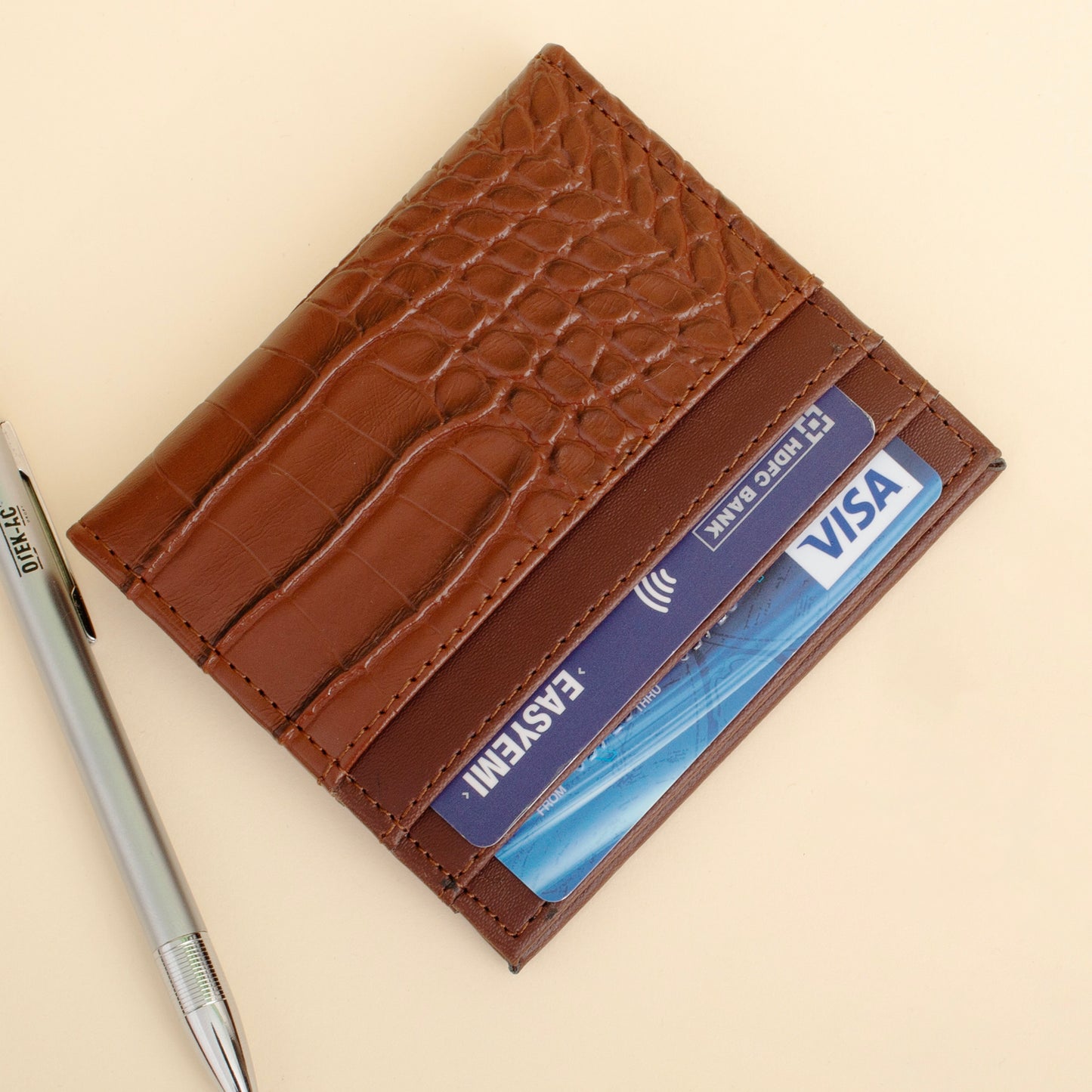 Sleek Cardholder with Gold Initials