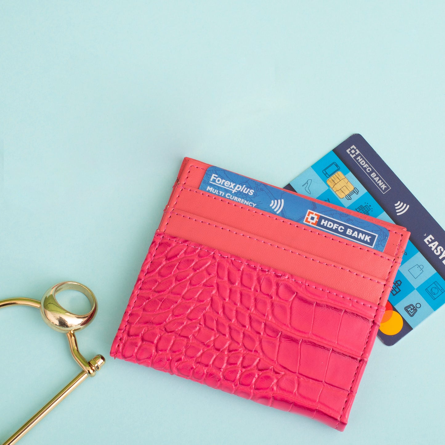 Sleek Cardholder with Gold Initials