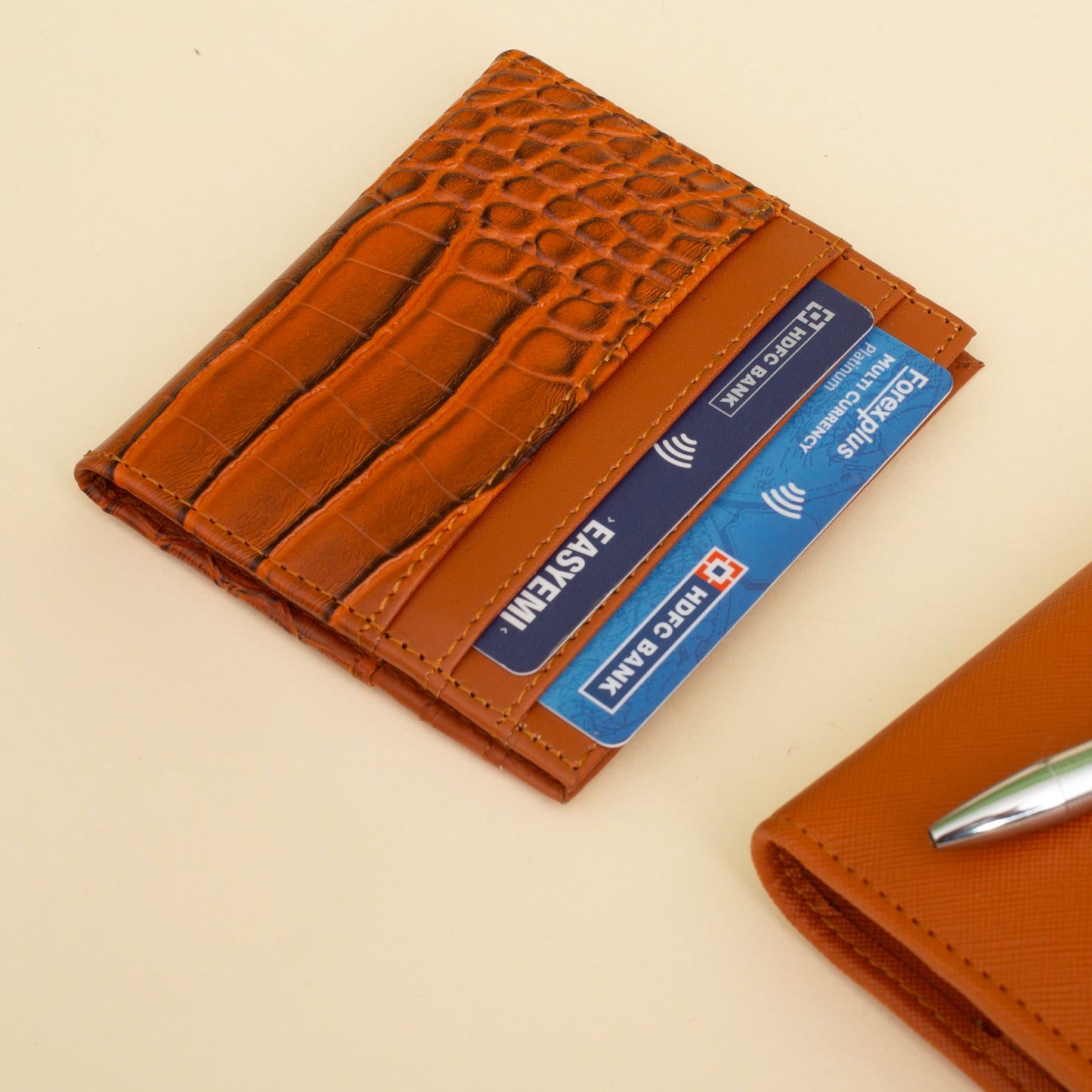 Sleek Cardholder with Gold Initials