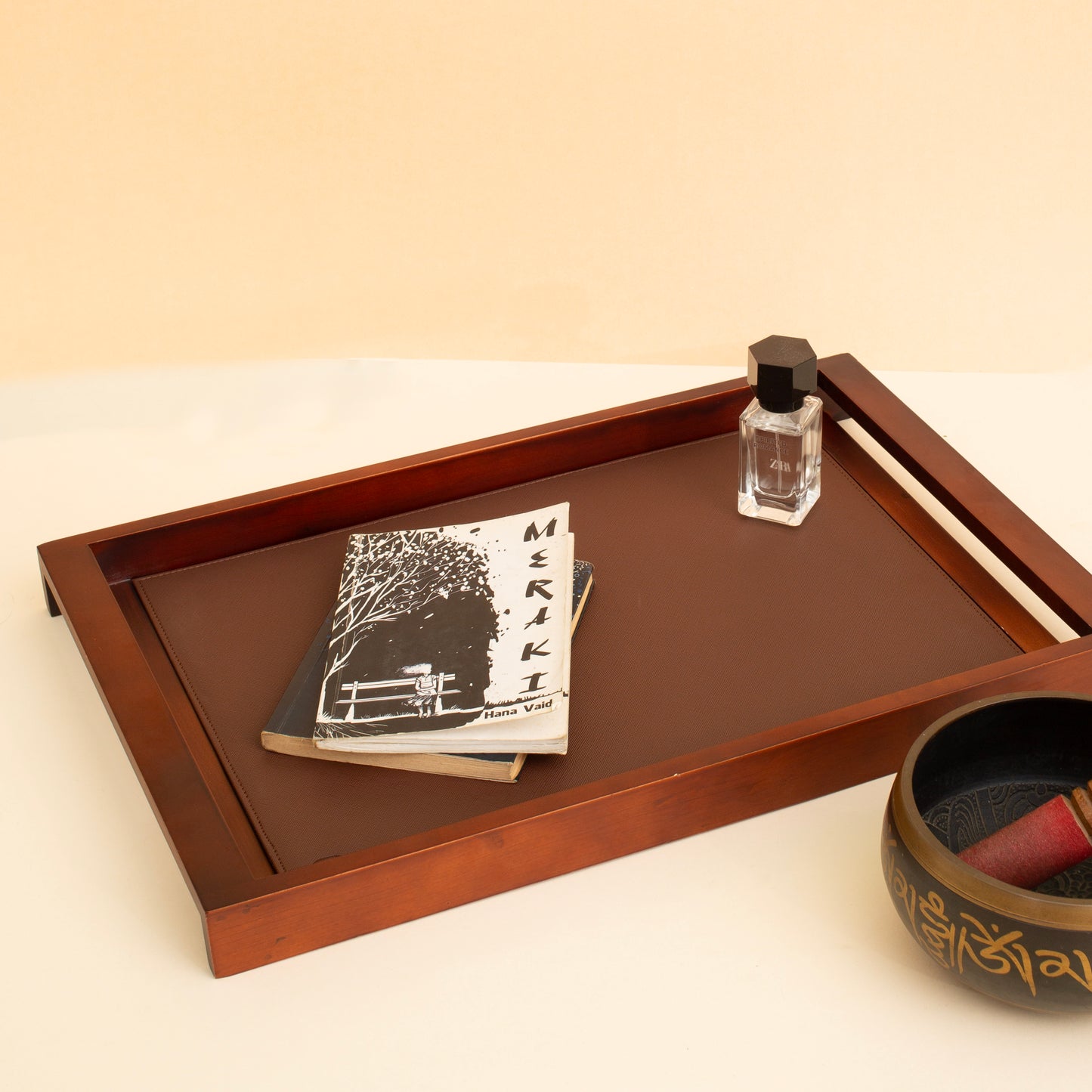 Large Wooden Serving Tray with Interchangeable Base