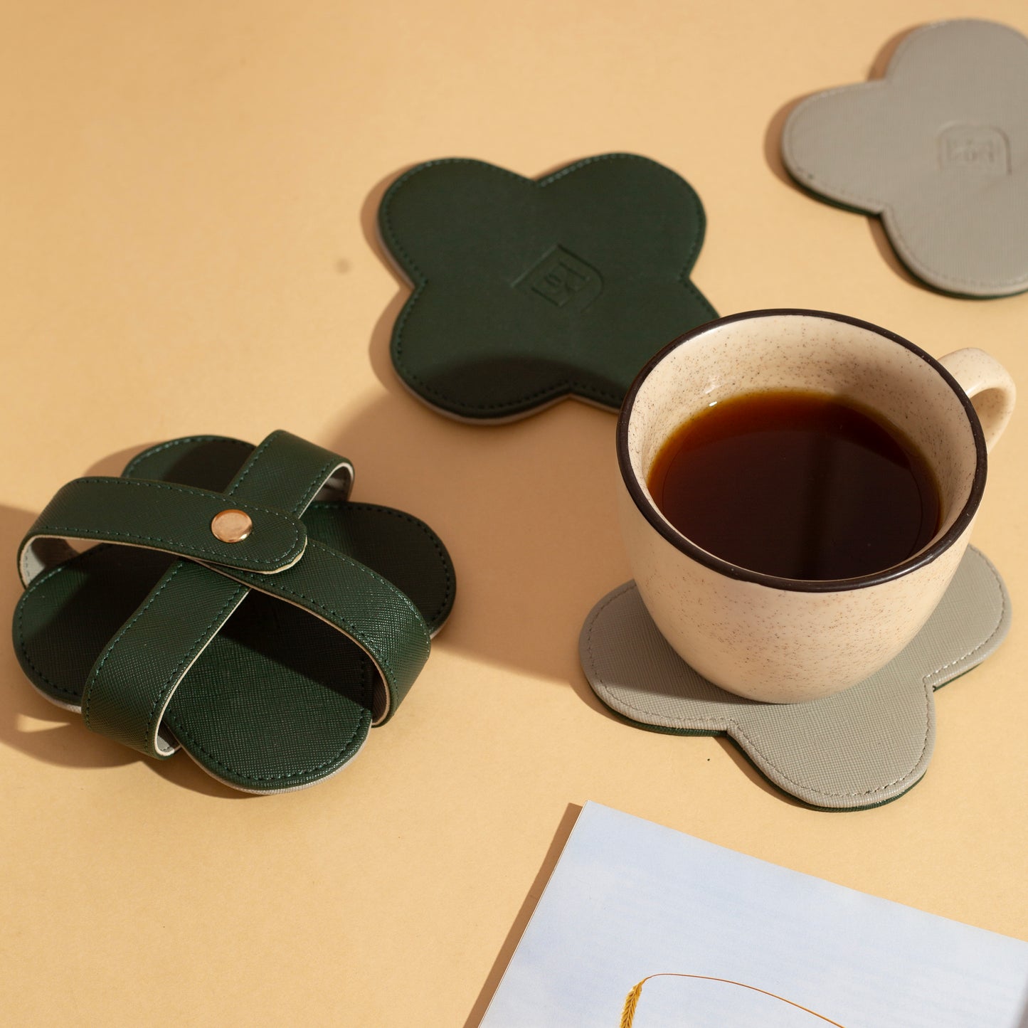 Reversible Flower Coasters Set of 4