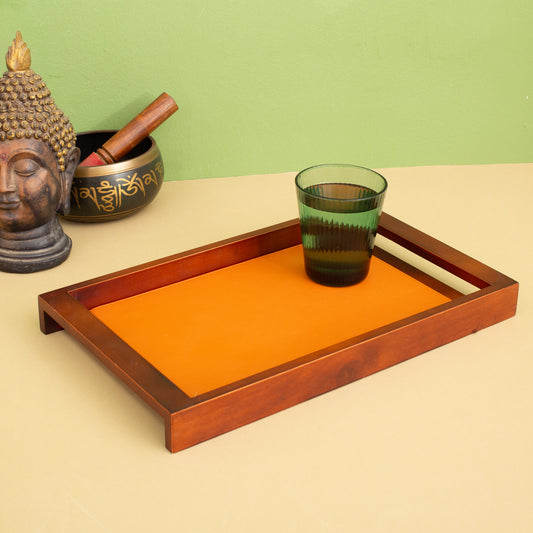 Small Wooden Serving Tray with Interchangeable Base