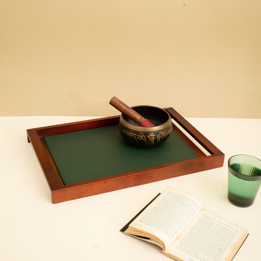 Large Wooden Serving Tray with Interchangeable Base