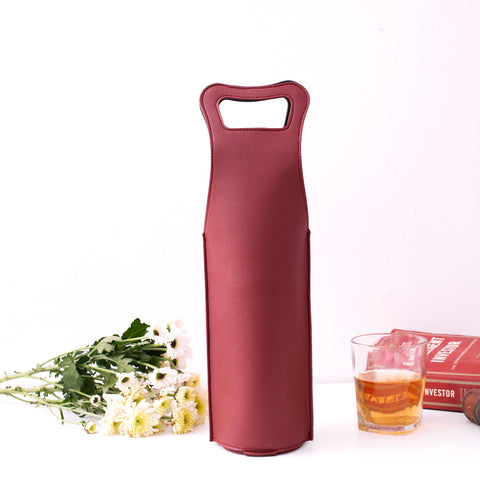 Wine Liquor Tote - Maroon - Victoria