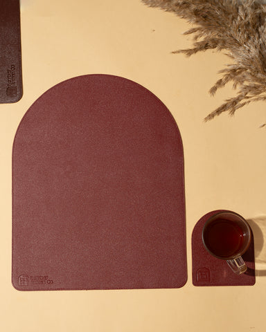 Moon Reversible Dinner Set - Maroon & Gold