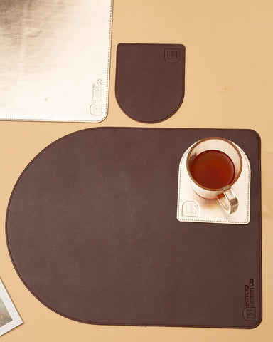 Moon Reversible Dinner Set - Brown & Gold