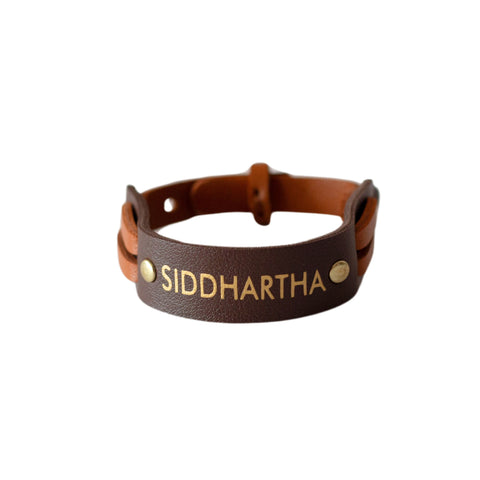 Serenity Wristband - Brown & Burnt Orange
