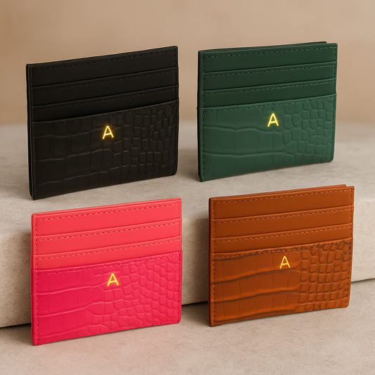 Sleek Cardholder with Gold Initials