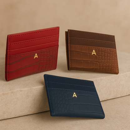 Sleek Cardholder with Gold Initials