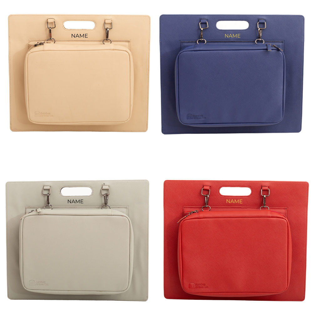 Personalised Laptop Case with Detachable Tech Kit – Bombay Artisan Co.