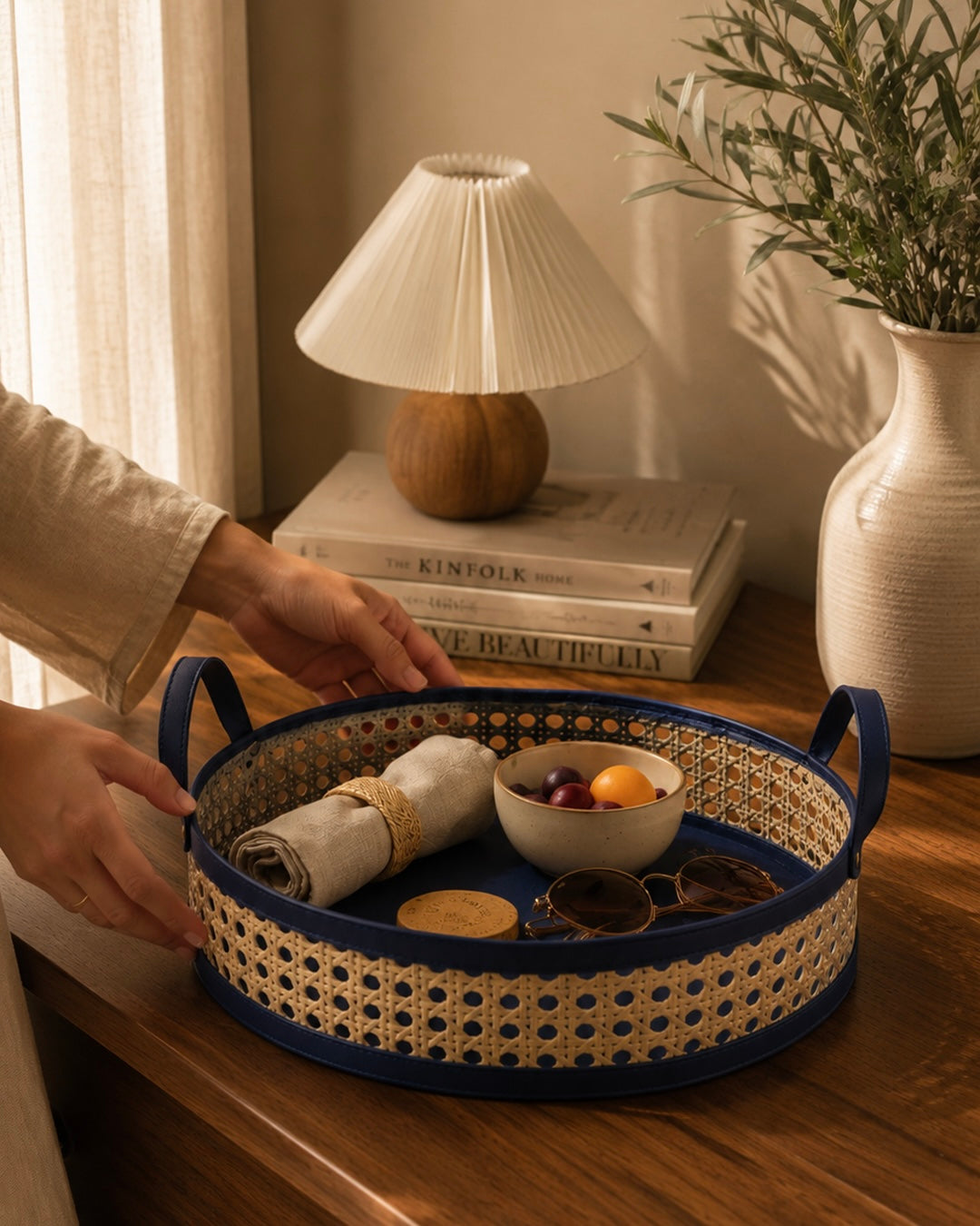 Cane Inspired Basket
